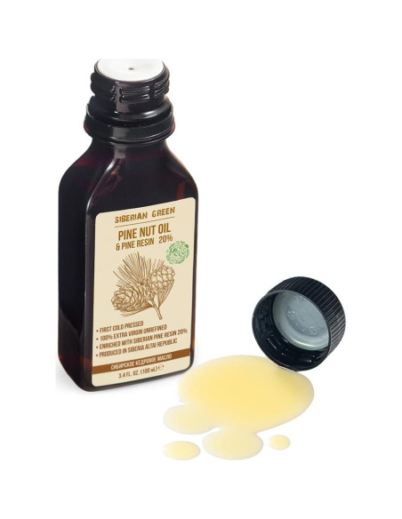 Aceite de Piñón Siberiano 100ml con Resina de Pino Cedro 20%