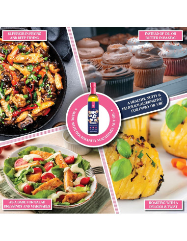 Aceite de Nuez de Macadamia Gourmanity 500ml Prensado en Frío