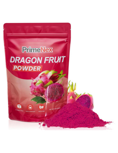 Polvo de Fruta de Dragón Liofilizado PrimeNex 227g Sin Azúcar