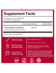 Polvo de Fruta de Dragón Liofilizado PrimeNex 227g Sin Azúcar 2
