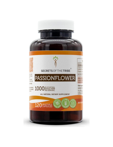 Cápsulas de Flor de Pasión 1000 mg Secretos de la Tribu 120 U.