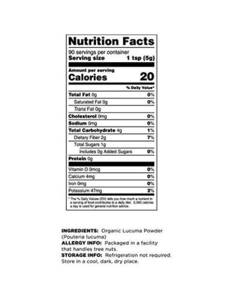 Polvo de Lucuma Orgánico Terrasoul Superfoods 453.6 g