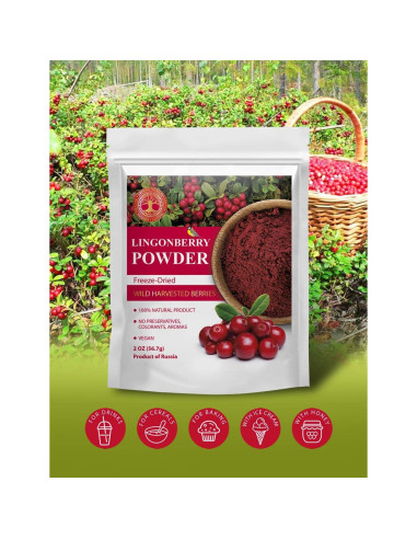 Polvo de Lingonberry Liofilizado Tesoro Siberiano 56.7 g