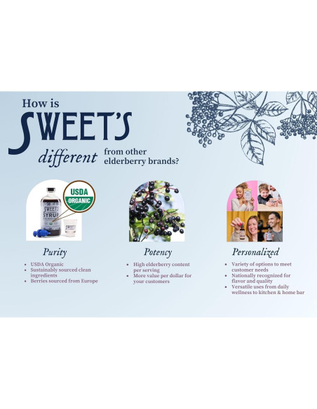 Extracto de Saúco Orgánico Sweet 236.6 ml Sin Azúcar Vegano