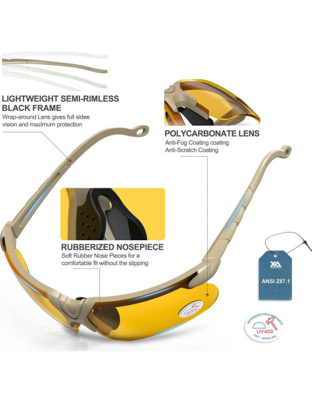 Gafas de Tiro XAegis con Estuche Antivaho UV400 Gafas de Tiro XAegis con Estuche Antivaho UV400