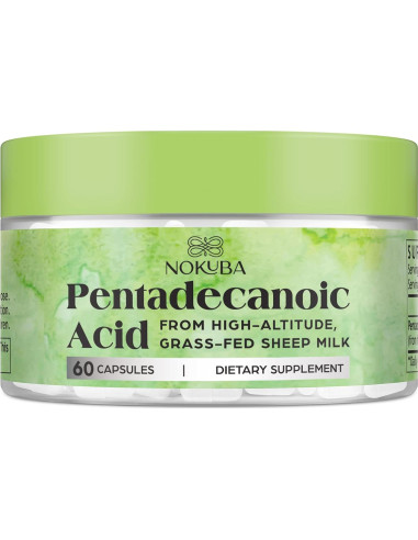 Ácido Pentadecanoico Nokuba 300mg 120 Cápsulas Leche Oveja