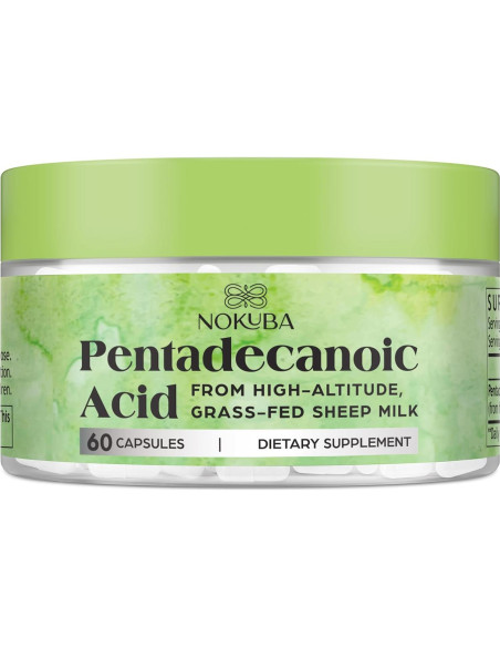 Ácido Pentadecanoico Nokuba 300mg 120 Cápsulas Leche Oveja