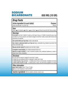 Tabletas de Bicarbonato de Sodio Puregen Labs 650mg - 200 Unidades 2