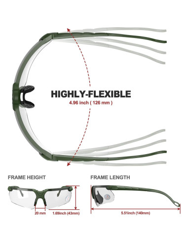 Gafas de Tiro XAegis con Estuche Antivaho UV400