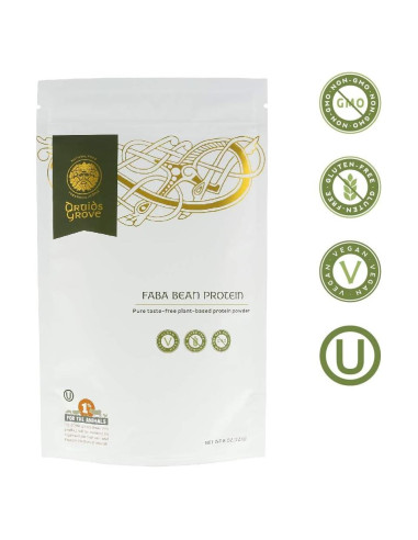 Concentrado de Proteína de Frijol Faba Druids Grove 227g - Vegano, Sin Gluten, Kosher