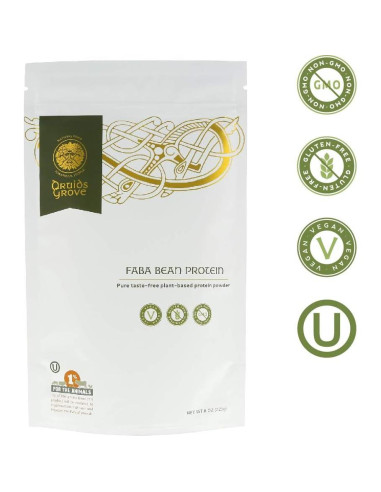 Concentrado de Proteína de Frijol Faba Druids Grove 227g - Vegano, Sin Gluten, Kosher