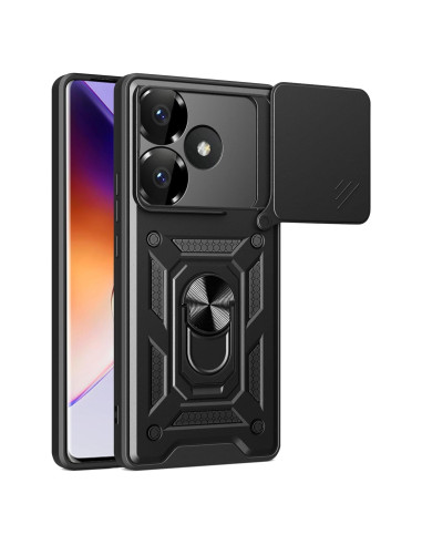 Funda Protectora Kukoufey para ZTE Blade V60 4G Negra con Tapa Deslizante