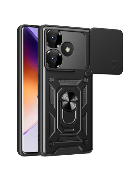 Funda Protectora Kukoufey para ZTE Blade V60 4G Negra con Tapa Deslizante