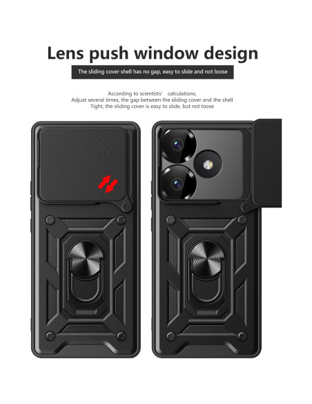 Funda Protectora Kukoufey para ZTE Blade V60 4G Negra con Tapa Deslizante