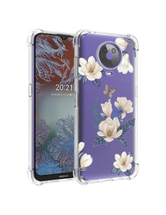 Funda TPU para Nokia G10/G20 - Floral Blanca, Ultra Delgado