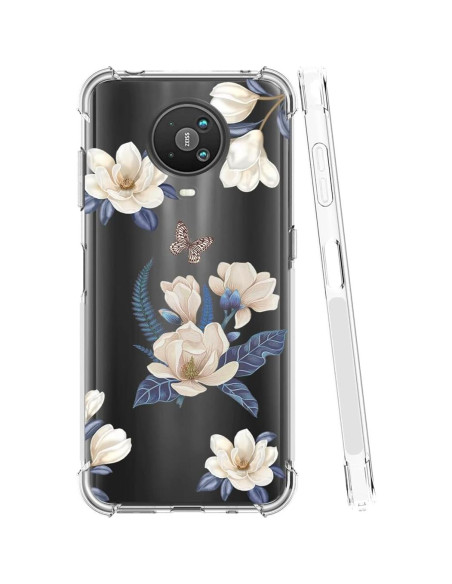 Funda TPU para Nokia G10/G20 - Floral Blanca, Ultra Delgado