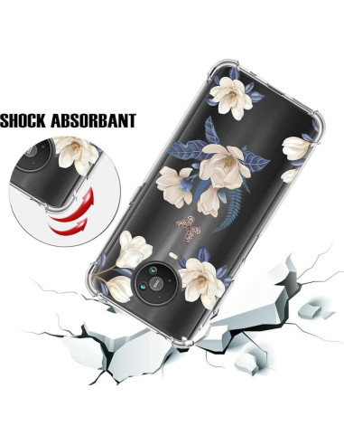 Funda TPU para Nokia G10/G20 - Floral Blanca, Ultra Delgado