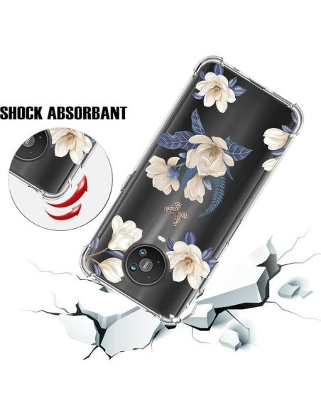 Funda TPU para Nokia G10/G20 - Floral Blanca, Ultra Delgado