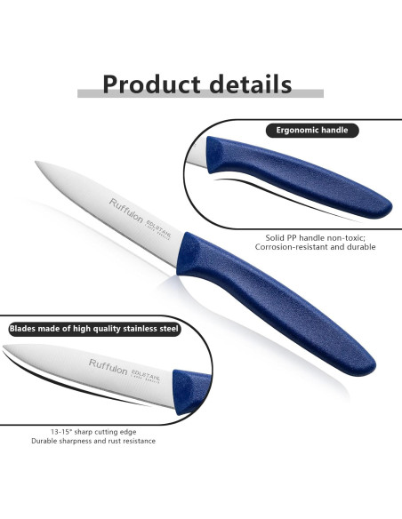 Juego de cuchillos de pelar Ruffulon 6 piezas acero inoxidable