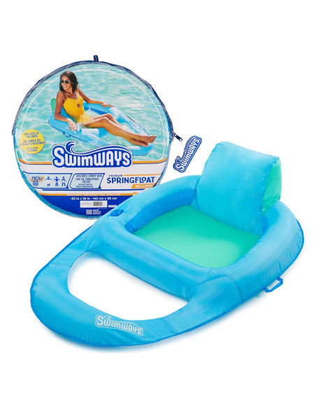 Flotador Inflable SwimWays Premium Recliner Azul 140x97 cm