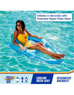 Flotador Inflable SwimWays Premium Recliner Azul 140x97 cm 2