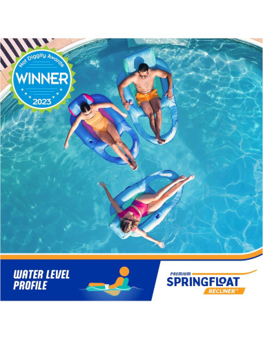 Flotador Inflable SwimWays Premium Recliner Azul 140x97 cm