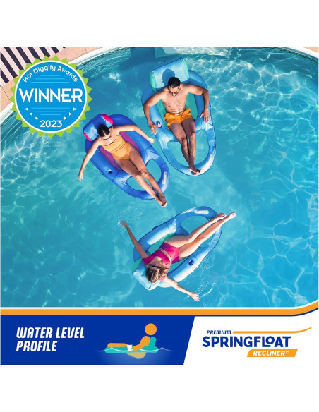 Flotador Inflable SwimWays Premium Recliner Azul 140x97 cm