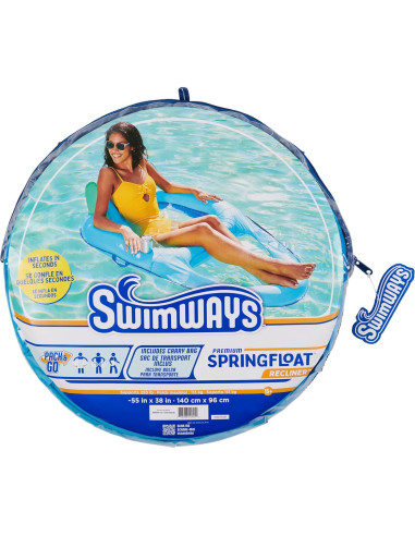 Flotador Inflable SwimWays Premium Recliner Azul 140x97 cm