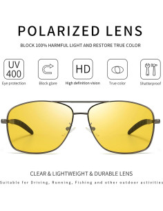Gafas de sol polarizadas SUNGAIT para hombres visión nocturna 2