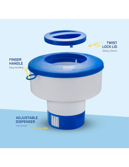 Dispensador Flotante de Cloro Sewanta para Piscinas - 3 Tabletas
