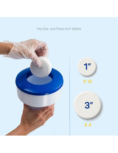 Dispensador Flotante de Cloro Sewanta para Piscinas - 3 Tabletas