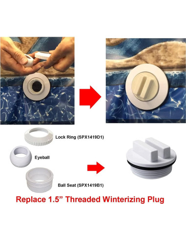 Tapón de Retorno de Línea para Spa ATIE 1.5" (Paquete de 6)