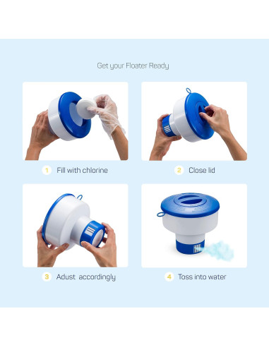 Dispensador Flotante de Cloro Sewanta para Piscinas - 3 Tabletas