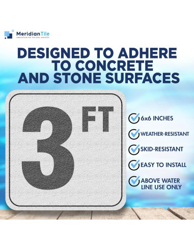 Marcadores de Profundidad de Piscina Vinilo Rojo 3FT - 1 Paquete