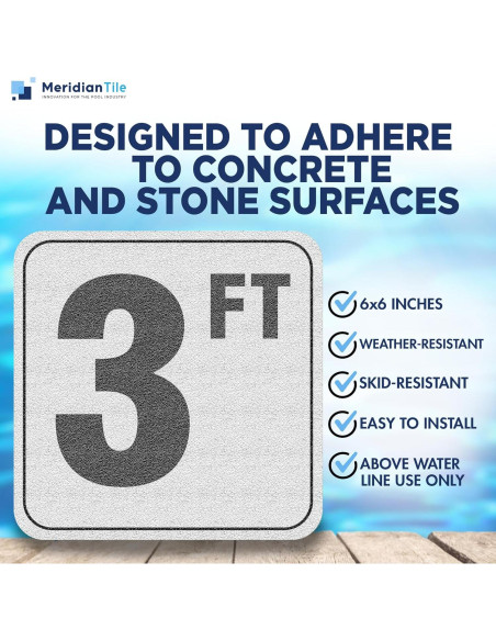 Marcadores de Profundidad de Piscina Vinilo Rojo 3FT - 1 Paquete