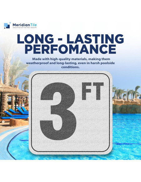 Marcadores de Profundidad de Piscina Vinilo Rojo 3FT - 1 Paquete