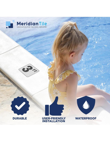 Marcadores de Profundidad de Piscina Vinilo Rojo 3FT - 1 Paquete