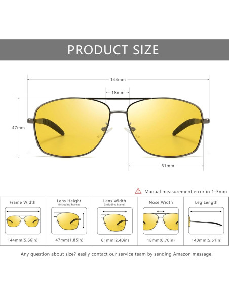 Gafas de sol polarizadas SUNGAIT para hombres visión nocturna