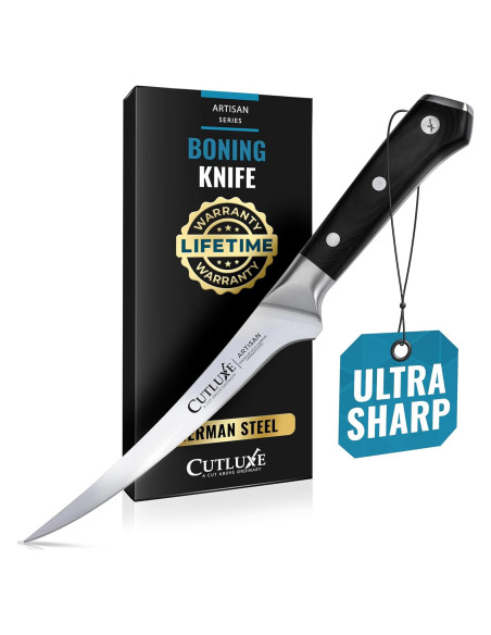 Cuchillo de Deshuesar Cutluxe 15 cm Acero Alemán Mango Pakkawood