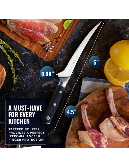 Cuchillo de Deshuesar Cutluxe 15 cm Acero Alemán Mango Pakkawood