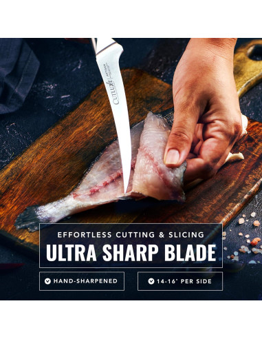 Cuchillo de Deshuesar Cutluxe 15 cm Acero Alemán Mango Pakkawood