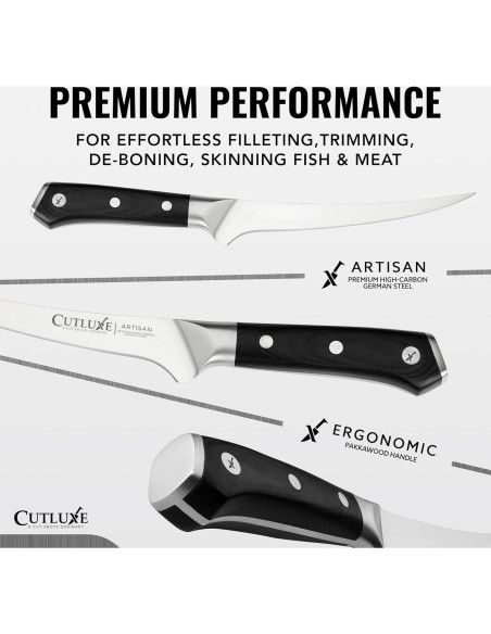 Cuchillo de Deshuesar Cutluxe 15 cm Acero Alemán Mango Pakkawood
