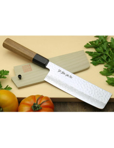 Cuchillo Vegetal Nakiri Yoshihiro VG10 Damasco 165mm Mango Ambrosía 2