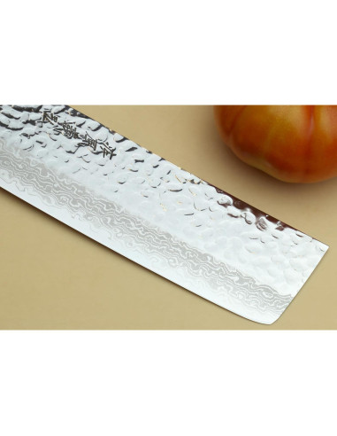 Cuchillo Vegetal Nakiri Yoshihiro VG10 Damasco 165mm Mango Ambrosía