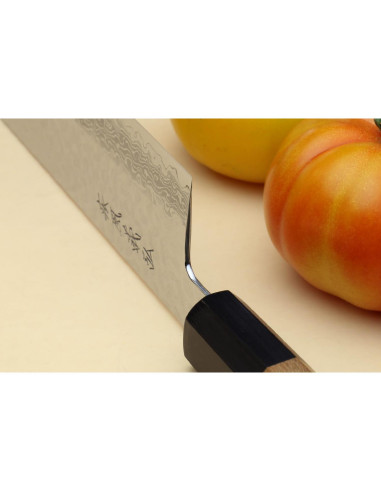 Cuchillo Vegetal Nakiri Yoshihiro VG10 Damasco 165mm Mango Ambrosía