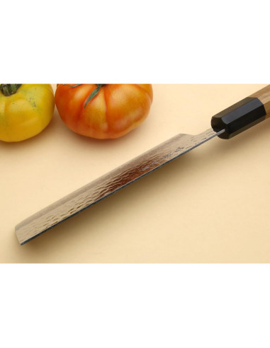 Cuchillo Vegetal Nakiri Yoshihiro VG10 Damasco 165mm Mango Ambrosía