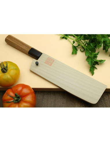 Cuchillo Vegetal Nakiri Yoshihiro VG10 Damasco 165mm Mango Ambrosía