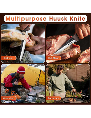 Cuchillo de Deshuesar Huusk 14 cm Acero Alto Carbono con Funda