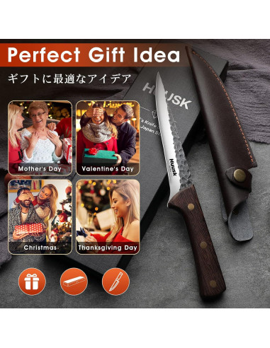 Cuchillo de Deshuesar Huusk 14 cm Acero Alto Carbono con Funda