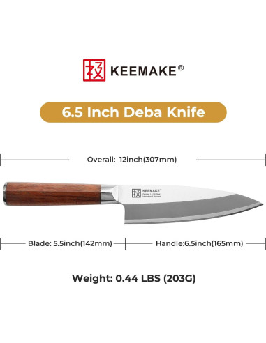 Cuchillo Deba KEEMAKE 16.5 cm Acero Inoxidable Alto Carbono